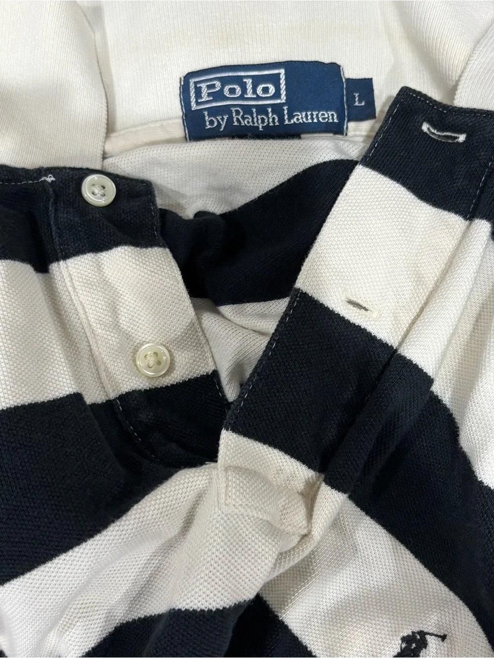 Vintage 90s Rugby Polo Shirt Colorblock Design, Size L
